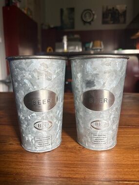 GALVANIZED BEER CUP - Set of 2